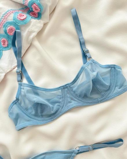 Dantel Capella Bebe MavisiTül Bralet Takımı